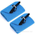 High strength magnet tri-fold microfiber waffle golf towel